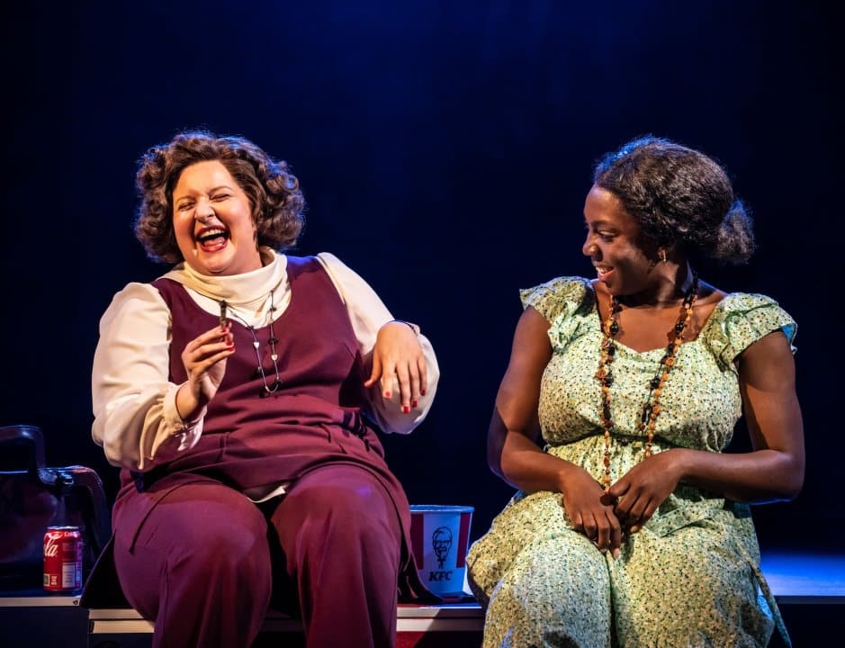 Amy-Booth-Steel-as-Moore-Carly-Mercedes-Dyer-as-Fromme-in-Assassins-at-Chichester-Festival-Theatre-Photo-by-Johan-Persson Amy-Booth-Steel-as-Moore-Carly-Mercedes-Dyer-as-Fromme-in-Assassins-at-Chichester-Festival-Theatre-Photo-by-Johan-Persson
