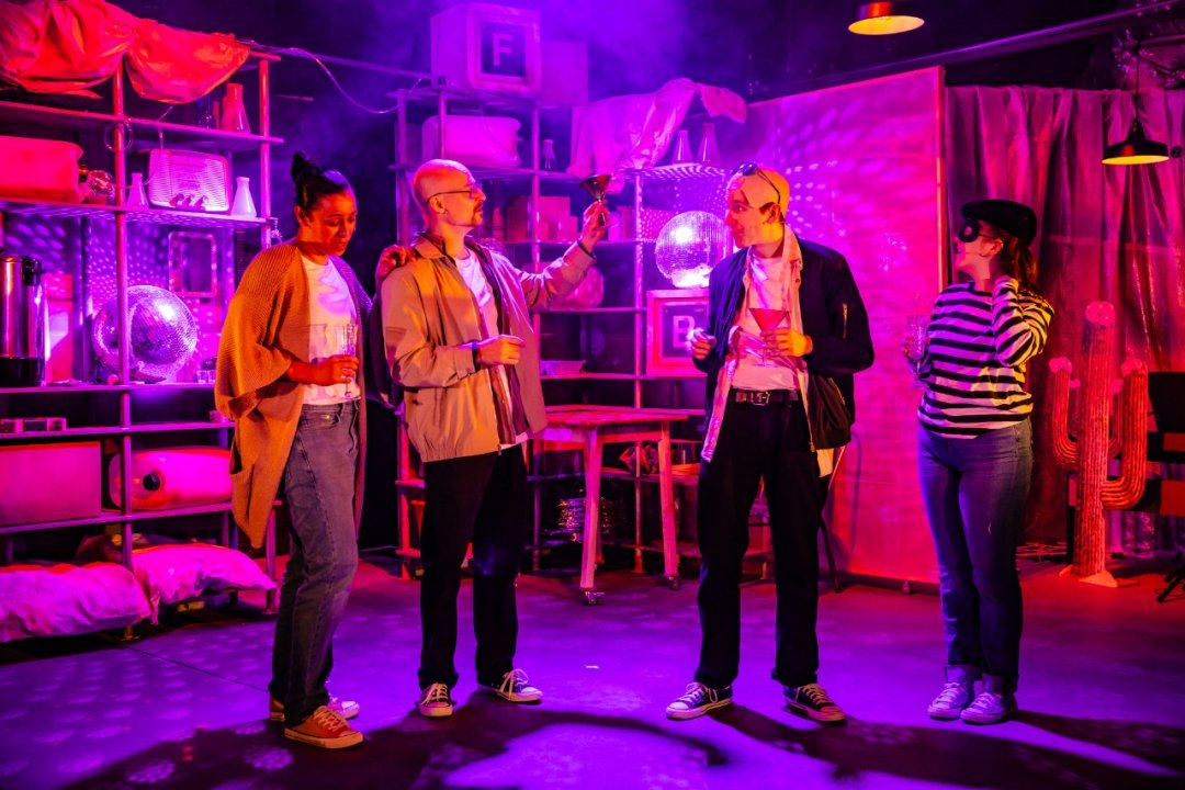 Natalie-Winsor-Richard-Costello-Rob-Gathercole-Nikki-Biddington-Faking-Bad-The-Turbine-Theatre-Photo-Credit-Danny-Kaan Natalie-Winsor-Richard-Costello-Rob-Gathercole-Nikki-Biddington-Faking-Bad-The-Turbine-Theatre-Photo-Credit-Danny-Kaan