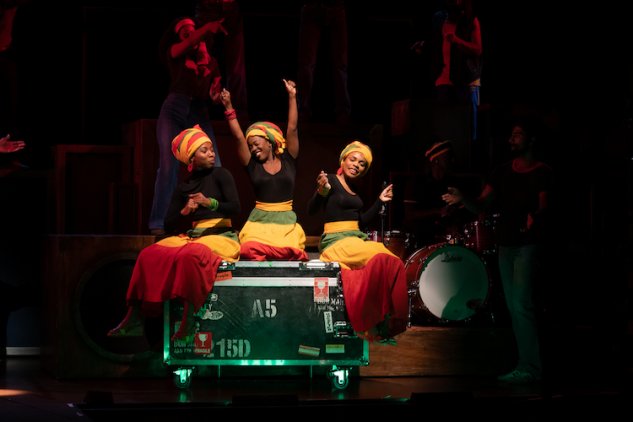 Sophia-Mackay-as-Judy-Mowatt-Gabrielle-Brooks-as-Rita-Marley-Melissa-Brown-Taylor-as-Marcia-Griffiths-photo-by-Craig-Sugden Sophia-Mackay-as-Judy-Mowatt-Gabrielle-Brooks-as-Rita-Marley-Melissa-Brown-Taylor-as-Marcia-Griffiths-photo-by-Craig-Sugden