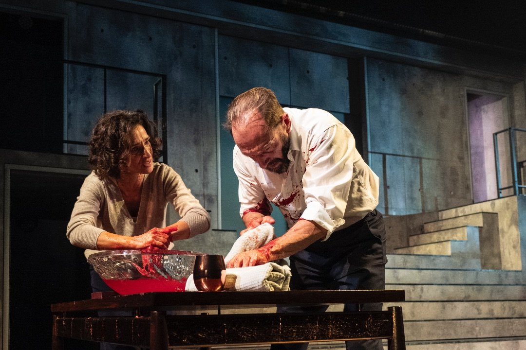 MACBETH.-Ralph-Fiennes-and-Indira-Varma.-Photo-Matt-Humphrey MACBETH.-Ralph-Fiennes-and-Indira-Varma.-Photo-Matt-Humphrey