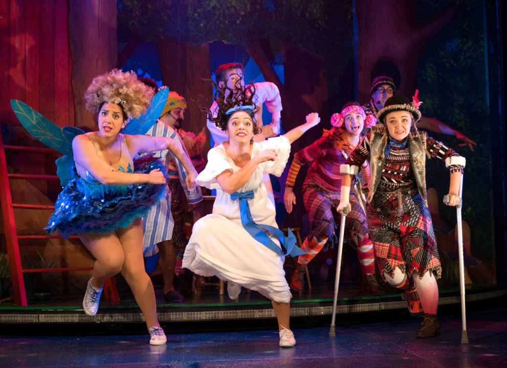 Peter Pan Goes Wrong - Previous-Cast-Phoebe-Ellabani-Annie-Katy-Daghorn-Sandra-Ava-Pickett-Ensemble-Georgina-Bradley-Lucy.-Credit-Alastair-Muir. Peter Pan Goes Wrong - Previous-Cast-Phoebe-Ellabani-Annie-Katy-Daghorn-Sandra-Ava-Pickett-Ensemble-Georgina-Bradley-Lucy.-Credit-Alastair-Muir.
