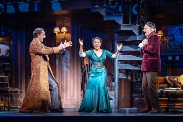 Harry-Hadden-Paton-as-Professor-Henry-Higgins-Amara-Okereke-as-Eliza-Doolittle-and-Malcolm-Sinclair-as-Colonel-Pickering.-Credit-Marc-Brenner1 Harry-Hadden-Paton-as-Professor-Henry-Higgins-Amara-Okereke-as-Eliza-Doolittle-and-Malcolm-Sinclair-as-Colonel-Pickering.-Credit-Marc-Brenner1