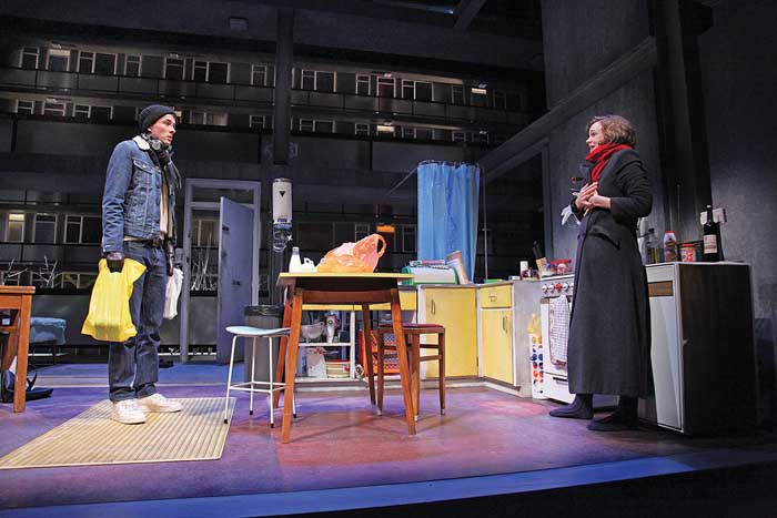 Skylight at Wyndham's Theatre - Matthew Beard (Edward Sergeant) and Carey Mulligan (Kyra Hollis) photo by John Haynes Skylight at Wyndham's Theatre - Matthew Beard (Edward Sergeant) and Carey Mulligan (Kyra Hollis) photo by John Haynes