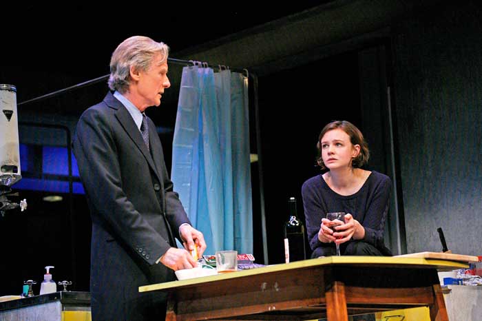 Skylight at Wyndham's Theatre - Bill Nighy (Tom Sergeant) and Carey Mulligan (Kyra Hollis), photo by John Haynes Skylight at Wyndham's Theatre - Bill Nighy (Tom Sergeant) and Carey Mulligan (Kyra Hollis), photo by John Haynes