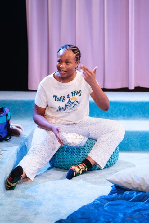 SLEEPOVA by Matilda Feyiṣayọ Ibini ;Production ;Cast: Shayde Sinclair, Aliyah Odoffin, Amber Grappy & Bukky Bakray ;Directed by Jade Lewis ;Set Design by Cara Evans ;Lighting Design by Elliot Griggs ;Sound Design by Xana ;Movement Director: Gabrielle Nimo ;Costume Supervisor: Imogen Brown ;Assistant Director (Placement): Apoorva Anagalli ;Casting by Jatinder Chera ;Composer: Romarna Campbell ;Bush Theatre ;London, UK ;23rd February 2023 ;Credit and copyright: Helen Murray www.helenmurrayphotos.com SLEEPOVA by Matilda Feyiṣayọ Ibini ;Production ;Cast: Shayde Sinclair, Aliyah Odoffin, Amber Grappy & Bukky Bakray ;Directed by Jade Lewis ;Set Design by Cara Evans ;Lighting Design by Elliot Griggs ;Sound Design by Xana ;Movement Director: Gabrielle Nimo ;Costume Supervisor: Imogen Brown ;Assistant Director (Placement): Apoorva Anagalli ;Casting by Jatinder Chera ;Composer: Romarna Campbell ;Bush Theatre ;London, UK ;23rd February 2023 ;Credit and copyright: Helen Murray www.helenmurrayphotos.com