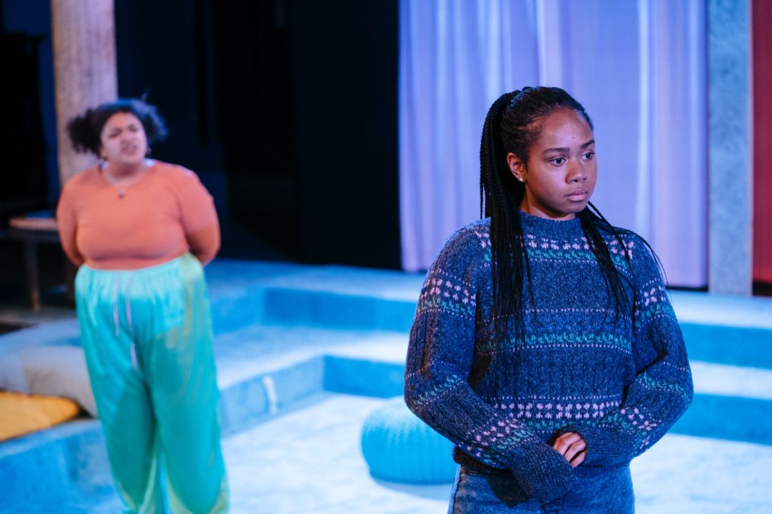 SLEEPOVA by Matilda Feyiṣayọ Ibini ;Production ;Cast: Shayde Sinclair, Aliyah Odoffin, Amber Grappy & Bukky Bakray ;Directed by Jade Lewis ;Set Design by Cara Evans ;Lighting Design by Elliot Griggs ;Sound Design by Xana ;Movement Director: Gabrielle Nimo ;Costume Supervisor: Imogen Brown ;Assistant Director (Placement): Apoorva Anagalli ;Casting by Jatinder Chera ;Composer: Romarna Campbell ;Bush Theatre ;London, UK ;23rd February 2023 ;Credit and copyright: Helen Murray www.helenmurrayphotos.com SLEEPOVA by Matilda Feyiṣayọ Ibini ;Production ;Cast: Shayde Sinclair, Aliyah Odoffin, Amber Grappy & Bukky Bakray ;Directed by Jade Lewis ;Set Design by Cara Evans ;Lighting Design by Elliot Griggs ;Sound Design by Xana ;Movement Director: Gabrielle Nimo ;Costume Supervisor: Imogen Brown ;Assistant Director (Placement): Apoorva Anagalli ;Casting by Jatinder Chera ;Composer: Romarna Campbell ;Bush Theatre ;London, UK ;23rd February 2023 ;Credit and copyright: Helen Murray www.helenmurrayphotos.com