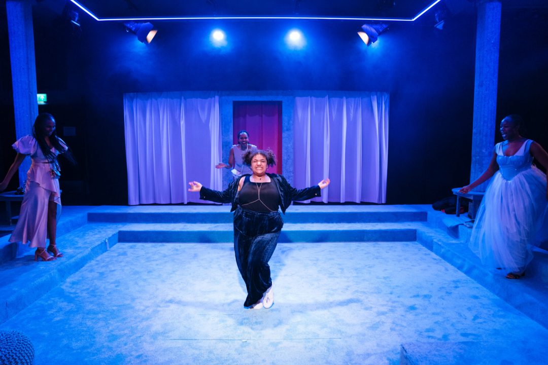 SLEEPOVA by Matilda Feyiṣayọ Ibini ;Production ;Cast: Shayde Sinclair, Aliyah Odoffin, Amber Grappy & Bukky Bakray ;Directed by Jade Lewis ;Set Design by Cara Evans ;Lighting Design by Elliot Griggs ;Sound Design by Xana ;Movement Director: Gabrielle Nimo ;Costume Supervisor: Imogen Brown ;Assistant Director (Placement): Apoorva Anagalli ;Casting by Jatinder Chera ;Composer: Romarna Campbell ;Bush Theatre ;London, UK ;23rd February 2023 ;Credit and copyright: Helen Murray www.helenmurrayphotos.com SLEEPOVA by Matilda Feyiṣayọ Ibini ;Production ;Cast: Shayde Sinclair, Aliyah Odoffin, Amber Grappy & Bukky Bakray ;Directed by Jade Lewis ;Set Design by Cara Evans ;Lighting Design by Elliot Griggs ;Sound Design by Xana ;Movement Director: Gabrielle Nimo ;Costume Supervisor: Imogen Brown ;Assistant Director (Placement): Apoorva Anagalli ;Casting by Jatinder Chera ;Composer: Romarna Campbell ;Bush Theatre ;London, UK ;23rd February 2023 ;Credit and copyright: Helen Murray www.helenmurrayphotos.com