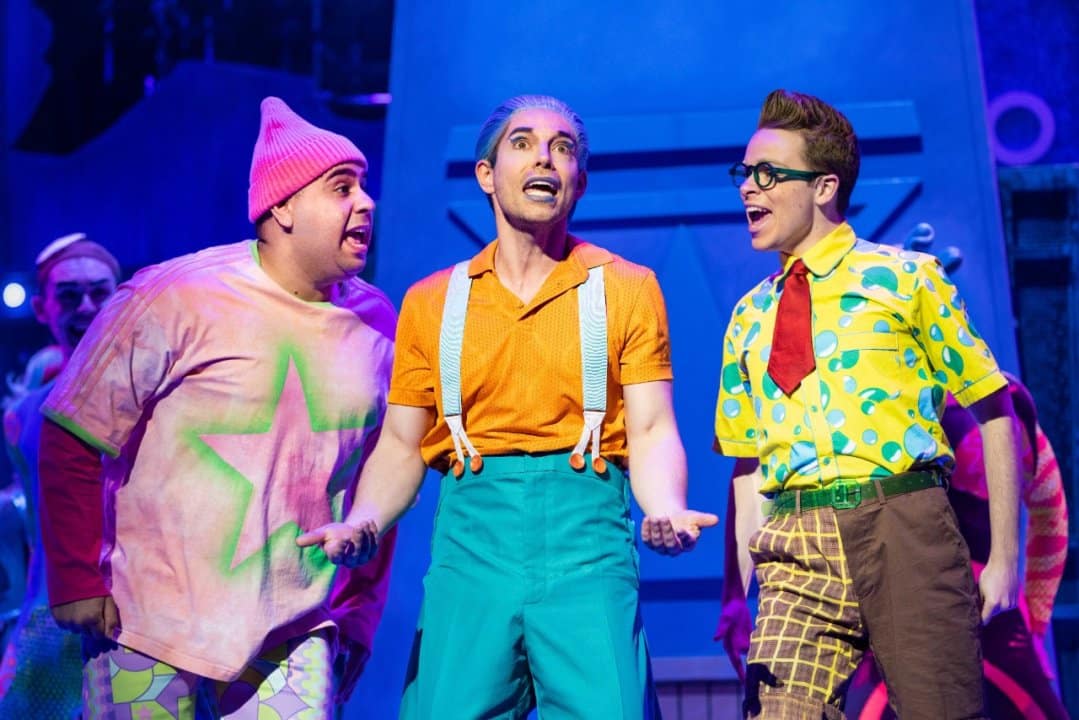 THE-SPONGEBOB-MUSICAL.-Irfan-Damani-Patrick-Tom-Read-Wilson-Squidward-and-Lewis-Cornay-SpongeBob.-Photo-Mark-Senior THE-SPONGEBOB-MUSICAL.-Irfan-Damani-Patrick-Tom-Read-Wilson-Squidward-and-Lewis-Cornay-SpongeBob.-Photo-Mark-Senior