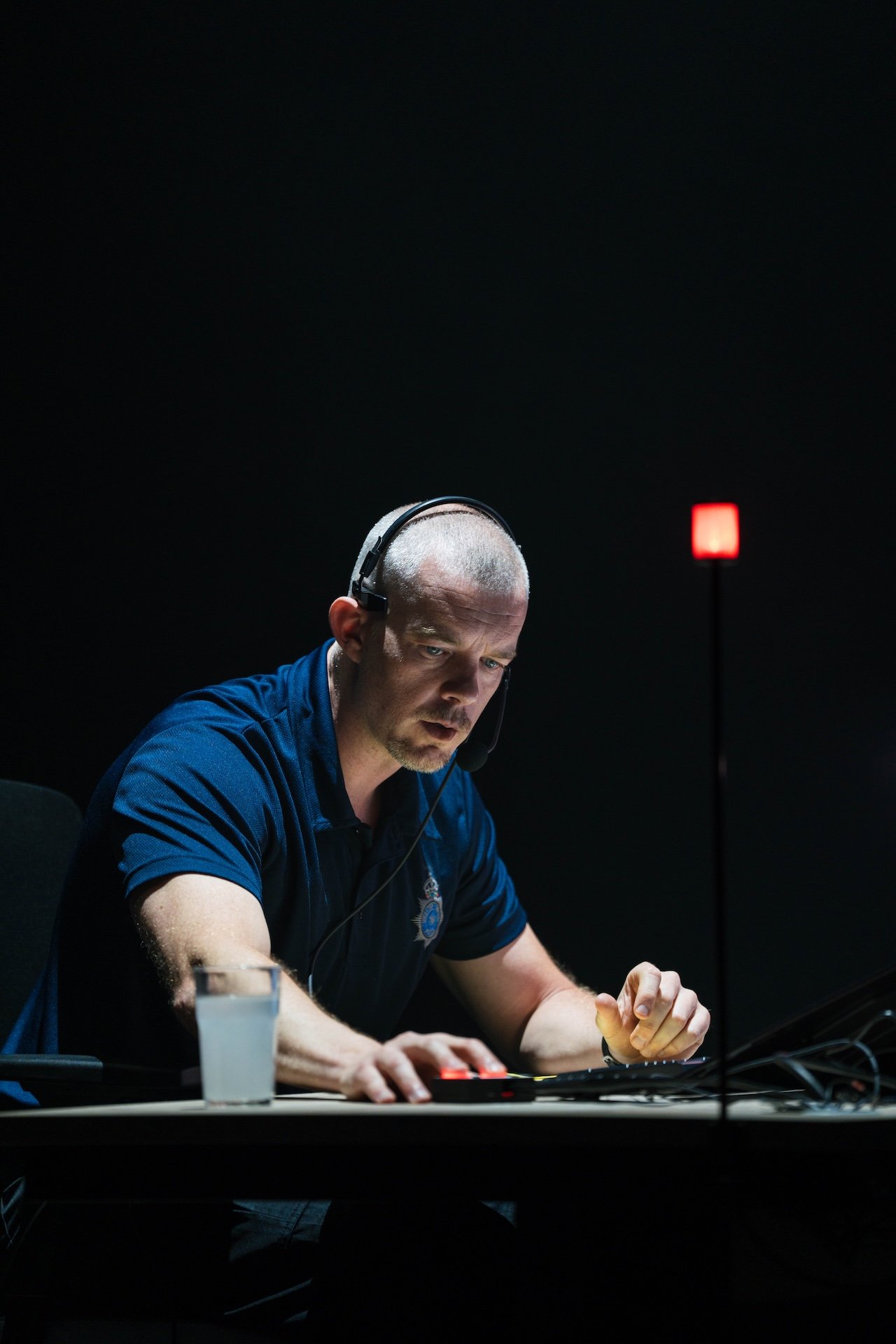 THE GUILTY by Chloe Moss;
Production Photography;
Cast: Russell Tovey;
Directed by Felix Barrett;
Designer: Alex Eales;
Lighting Designer: Anna Watson;
Sound Designer: Gareth Fry;
Video Designer: Luke Halls;
Associate Director: Elin Schofield;
Associate Designer: Mona Camille;
Casting Director: Lotte Hines CDG;
Assistant Director: Jessy Roberts;
Donmar Warehouse;
London, UK;
20 June 2026;
Photo: Helen Murray
www.helenmurrayphotos.com THE GUILTY by Chloe Moss;
Production Photography;
Cast: Russell Tovey;
Directed by Felix Barrett;
Designer: Alex Eales;
Lighting Designer: Anna Watson;
Sound Designer: Gareth Fry;
Video Designer: Luke Halls;
Associate Director: Elin Schofield;
Associate Designer: Mona Camille;
Casting Director: Lotte Hines CDG;
Assistant Director: Jessy Roberts;
Donmar Warehouse;
London, UK;
20 June 2026;
Photo: Helen Murray
www.helenmurrayphotos.com