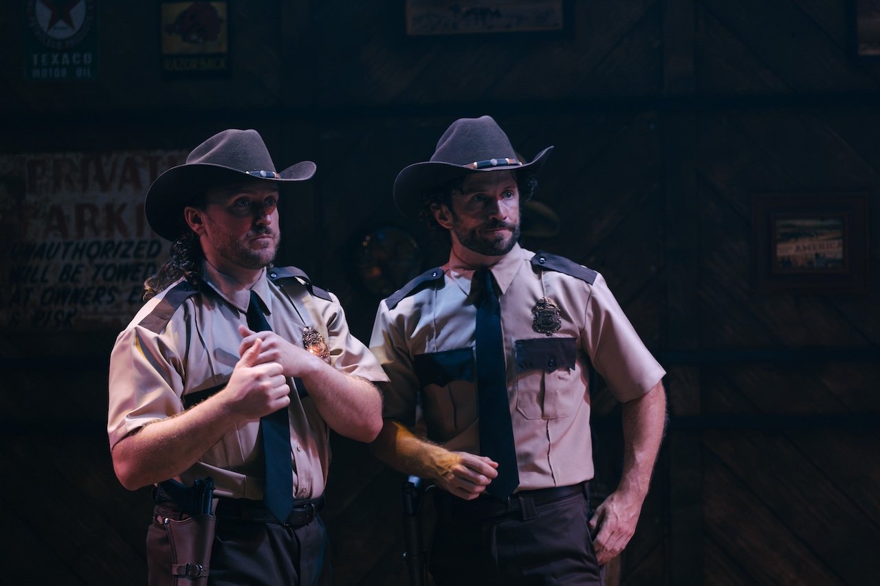Thelma & Louise by Callie Khouri;
Production Photography;
Cast: Rachel Tucker, Amy Lennox, Jordan Luke Gage, Trevor Dion Nicholas, Samuel Edwards, Alex Gibson-Giorgio, Tamlyn Henderson, Letitia Hector;
Book by Callie Khouri;
Music & Lyrics by Neko Case;
Directed by Trip Cullman;
Choreography by Bobbi Jene Smith and Or Schraiber;
Musical Supervisor Kimberly Grigsby;
Scenography by Christine Jones and Brett J. Banakis;
Costume Design by Ryan Dawson Laight;
Lighting Design by Natasha Chivers;
Sound Design by Gareth Owen;
Orchestrator & Arranger John Clancy;
Music Director Ed Bussey;
Additional Music by Carl Newman, Paul Rigby and Zoe Sarnak;
Creative Producer Mandy Greenfield;
Creative Consultant Imogen Brodie;
Casting Director Stuart Burt CDG CSA;
Casting Associate Peter Noden;
Wigs, Hair and Make-Up Design by Carole Hancock;
Fight Director Kev McCurdy;
Voice & Dialect Coach Danièle Lydon;
Armourer Bare Arms;
Costume Supervisor Zoë Thomas-Webb;
Props Supervisor Mary Halliday;
Keyboard Programming by Billy Jay Stein and Hiro Iida for Strange Cranium;
Copyist J&J Music Preparation;
Associate Director Chelsea Walker;
Associate Choreographer Lily Ockwell;
Associate Designer Matthew Buttrey;
Associate Lighting Designer Stacey O'Shea;
Associate Sound Designer Rob Jones;
Jerwood Assistant Director Francesca Murray-Fuentes;
Music Producer Jeff Galegher;
Orchestra Manager Sylvia Addison;
US General Managers RCI Theatricals;
Production Managers Gary Beestone and Oli Bagwell Purefoy;
Company Stage Manager Matt Elesmore;
Deputy Stage Manager Hannah Halden;
Assistant Stage Manager (Book Cover) Frances Howell;
Assistant Stage Manager Jasmine Smith;
Young Vic, London, UK;
3 September 2026;
Photo: Helen Murray Thelma & Louise by Callie Khouri;
Production Photography;
Cast: Rachel Tucker, Amy Lennox, Jordan Luke Gage, Trevor Dion Nicholas, Samuel Edwards, Alex Gibson-Giorgio, Tamlyn Henderson, Letitia Hector;
Book by Callie Khouri;
Music & Lyrics by Neko Case;
Directed by Trip Cullman;
Choreography by Bobbi Jene Smith and Or Schraiber;
Musical Supervisor Kimberly Grigsby;
Scenography by Christine Jones and Brett J. Banakis;
Costume Design by Ryan Dawson Laight;
Lighting Design by Natasha Chivers;
Sound Design by Gareth Owen;
Orchestrator & Arranger John Clancy;
Music Director Ed Bussey;
Additional Music by Carl Newman, Paul Rigby and Zoe Sarnak;
Creative Producer Mandy Greenfield;
Creative Consultant Imogen Brodie;
Casting Director Stuart Burt CDG CSA;
Casting Associate Peter Noden;
Wigs, Hair and Make-Up Design by Carole Hancock;
Fight Director Kev McCurdy;
Voice & Dialect Coach Danièle Lydon;
Armourer Bare Arms;
Costume Supervisor Zoë Thomas-Webb;
Props Supervisor Mary Halliday;
Keyboard Programming by Billy Jay Stein and Hiro Iida for Strange Cranium;
Copyist J&J Music Preparation;
Associate Director Chelsea Walker;
Associate Choreographer Lily Ockwell;
Associate Designer Matthew Buttrey;
Associate Lighting Designer Stacey O'Shea;
Associate Sound Designer Rob Jones;
Jerwood Assistant Director Francesca Murray-Fuentes;
Music Producer Jeff Galegher;
Orchestra Manager Sylvia Addison;
US General Managers RCI Theatricals;
Production Managers Gary Beestone and Oli Bagwell Purefoy;
Company Stage Manager Matt Elesmore;
Deputy Stage Manager Hannah Halden;
Assistant Stage Manager (Book Cover) Frances Howell;
Assistant Stage Manager Jasmine Smith;
Young Vic, London, UK;
3 September 2026;
Photo: Helen Murray