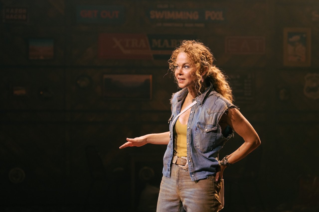 Thelma & Louise by Callie Khouri;
Production Photography;
Cast: Rachel Tucker, Amy Lennox, Jordan Luke Gage, Trevor Dion Nicholas, Samuel Edwards, Alex Gibson-Giorgio, Tamlyn Henderson, Letitia Hector;
Book by Callie Khouri;
Music & Lyrics by Neko Case;
Directed by Trip Cullman;
Choreography by Bobbi Jene Smith and Or Schraiber;
Musical Supervisor Kimberly Grigsby;
Scenography by Christine Jones and Brett J. Banakis;
Costume Design by Ryan Dawson Laight;
Lighting Design by Natasha Chivers;
Sound Design by Gareth Owen;
Orchestrator & Arranger John Clancy;
Music Director Ed Bussey;
Additional Music by Carl Newman, Paul Rigby and Zoe Sarnak;
Creative Producer Mandy Greenfield;
Creative Consultant Imogen Brodie;
Casting Director Stuart Burt CDG CSA;
Casting Associate Peter Noden;
Wigs, Hair and Make-Up Design by Carole Hancock;
Fight Director Kev McCurdy;
Voice & Dialect Coach Danièle Lydon;
Armourer Bare Arms;
Costume Supervisor Zoë Thomas-Webb;
Props Supervisor Mary Halliday;
Keyboard Programming by Billy Jay Stein and Hiro Iida for Strange Cranium;
Copyist J&J Music Preparation;
Associate Director Chelsea Walker;
Associate Choreographer Lily Ockwell;
Associate Designer Matthew Buttrey;
Associate Lighting Designer Stacey O'Shea;
Associate Sound Designer Rob Jones;
Jerwood Assistant Director Francesca Murray-Fuentes;
Music Producer Jeff Galegher;
Orchestra Manager Sylvia Addison;
US General Managers RCI Theatricals;
Production Managers Gary Beestone and Oli Bagwell Purefoy;
Company Stage Manager Matt Elesmore;
Deputy Stage Manager Hannah Halden;
Assistant Stage Manager (Book Cover) Frances Howell;
Assistant Stage Manager Jasmine Smith;
Young Vic, London, UK;
3 September 2026;
Photo: Helen Murray Thelma & Louise by Callie Khouri;
Production Photography;
Cast: Rachel Tucker, Amy Lennox, Jordan Luke Gage, Trevor Dion Nicholas, Samuel Edwards, Alex Gibson-Giorgio, Tamlyn Henderson, Letitia Hector;
Book by Callie Khouri;
Music & Lyrics by Neko Case;
Directed by Trip Cullman;
Choreography by Bobbi Jene Smith and Or Schraiber;
Musical Supervisor Kimberly Grigsby;
Scenography by Christine Jones and Brett J. Banakis;
Costume Design by Ryan Dawson Laight;
Lighting Design by Natasha Chivers;
Sound Design by Gareth Owen;
Orchestrator & Arranger John Clancy;
Music Director Ed Bussey;
Additional Music by Carl Newman, Paul Rigby and Zoe Sarnak;
Creative Producer Mandy Greenfield;
Creative Consultant Imogen Brodie;
Casting Director Stuart Burt CDG CSA;
Casting Associate Peter Noden;
Wigs, Hair and Make-Up Design by Carole Hancock;
Fight Director Kev McCurdy;
Voice & Dialect Coach Danièle Lydon;
Armourer Bare Arms;
Costume Supervisor Zoë Thomas-Webb;
Props Supervisor Mary Halliday;
Keyboard Programming by Billy Jay Stein and Hiro Iida for Strange Cranium;
Copyist J&J Music Preparation;
Associate Director Chelsea Walker;
Associate Choreographer Lily Ockwell;
Associate Designer Matthew Buttrey;
Associate Lighting Designer Stacey O'Shea;
Associate Sound Designer Rob Jones;
Jerwood Assistant Director Francesca Murray-Fuentes;
Music Producer Jeff Galegher;
Orchestra Manager Sylvia Addison;
US General Managers RCI Theatricals;
Production Managers Gary Beestone and Oli Bagwell Purefoy;
Company Stage Manager Matt Elesmore;
Deputy Stage Manager Hannah Halden;
Assistant Stage Manager (Book Cover) Frances Howell;
Assistant Stage Manager Jasmine Smith;
Young Vic, London, UK;
3 September 2026;
Photo: Helen Murray