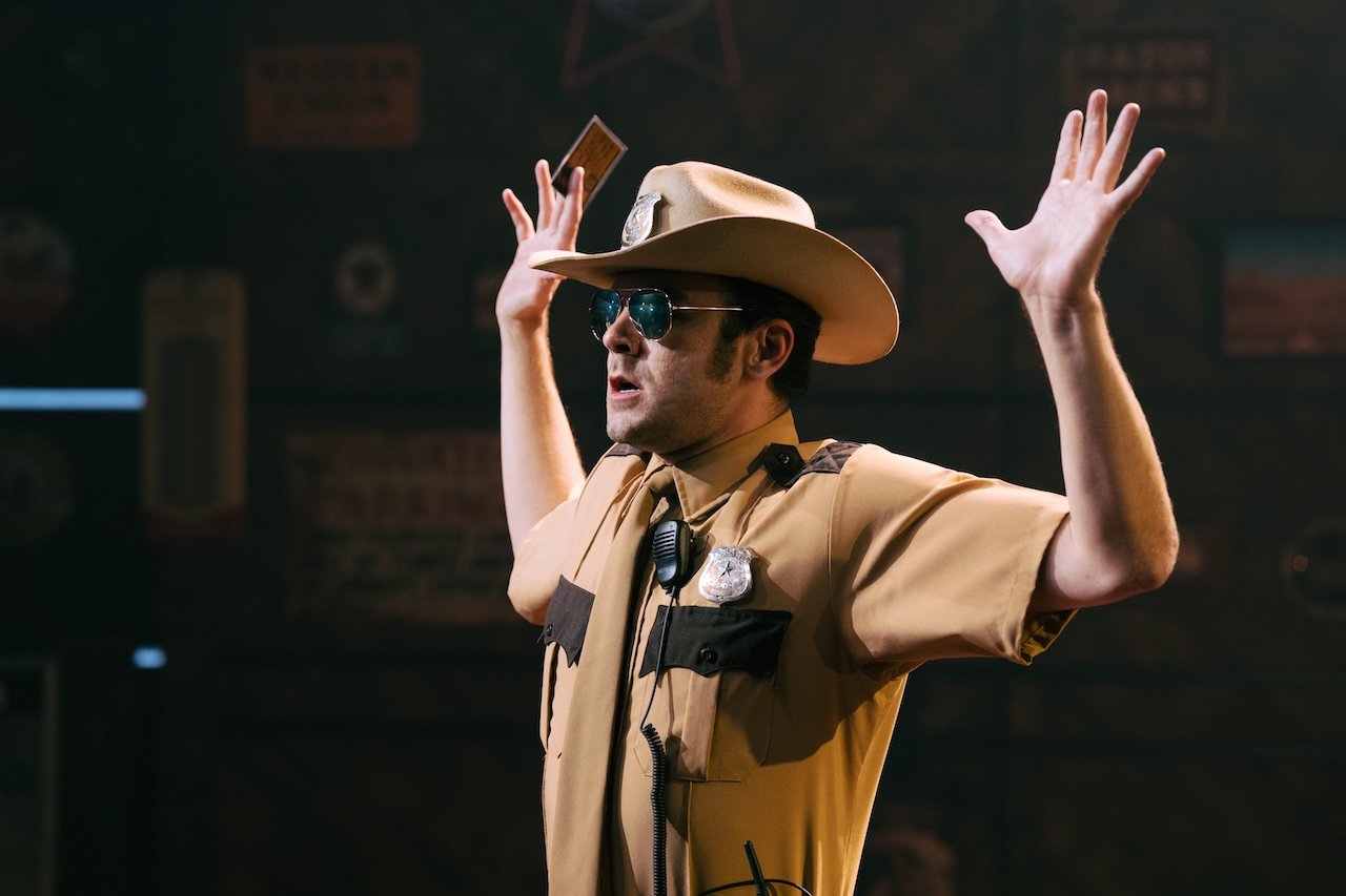 Thelma & Louise by Callie Khouri;
Production Photography;
Cast: Rachel Tucker, Amy Lennox, Jordan Luke Gage, Trevor Dion Nicholas, Samuel Edwards, Alex Gibson-Giorgio, Tamlyn Henderson, Letitia Hector;
Book by Callie Khouri;
Music & Lyrics by Neko Case;
Directed by Trip Cullman;
Choreography by Bobbi Jene Smith and Or Schraiber;
Musical Supervisor Kimberly Grigsby;
Scenography by Christine Jones and Brett J. Banakis;
Costume Design by Ryan Dawson Laight;
Lighting Design by Natasha Chivers;
Sound Design by Gareth Owen;
Orchestrator & Arranger John Clancy;
Music Director Ed Bussey;
Additional Music by Carl Newman, Paul Rigby and Zoe Sarnak;
Creative Producer Mandy Greenfield;
Creative Consultant Imogen Brodie;
Casting Director Stuart Burt CDG CSA;
Casting Associate Peter Noden;
Wigs, Hair and Make-Up Design by Carole Hancock;
Fight Director Kev McCurdy;
Voice & Dialect Coach Danièle Lydon;
Armourer Bare Arms;
Costume Supervisor Zoë Thomas-Webb;
Props Supervisor Mary Halliday;
Keyboard Programming by Billy Jay Stein and Hiro Iida for Strange Cranium;
Copyist J&J Music Preparation;
Associate Director Chelsea Walker;
Associate Choreographer Lily Ockwell;
Associate Designer Matthew Buttrey;
Associate Lighting Designer Stacey O'Shea;
Associate Sound Designer Rob Jones;
Jerwood Assistant Director Francesca Murray-Fuentes;
Music Producer Jeff Galegher;
Orchestra Manager Sylvia Addison;
US General Managers RCI Theatricals;
Production Managers Gary Beestone and Oli Bagwell Purefoy;
Company Stage Manager Matt Elesmore;
Deputy Stage Manager Hannah Halden;
Assistant Stage Manager (Book Cover) Frances Howell;
Assistant Stage Manager Jasmine Smith;
Young Vic, London, UK;
3 September 2026;
Photo: Helen Murray Thelma & Louise by Callie Khouri;
Production Photography;
Cast: Rachel Tucker, Amy Lennox, Jordan Luke Gage, Trevor Dion Nicholas, Samuel Edwards, Alex Gibson-Giorgio, Tamlyn Henderson, Letitia Hector;
Book by Callie Khouri;
Music & Lyrics by Neko Case;
Directed by Trip Cullman;
Choreography by Bobbi Jene Smith and Or Schraiber;
Musical Supervisor Kimberly Grigsby;
Scenography by Christine Jones and Brett J. Banakis;
Costume Design by Ryan Dawson Laight;
Lighting Design by Natasha Chivers;
Sound Design by Gareth Owen;
Orchestrator & Arranger John Clancy;
Music Director Ed Bussey;
Additional Music by Carl Newman, Paul Rigby and Zoe Sarnak;
Creative Producer Mandy Greenfield;
Creative Consultant Imogen Brodie;
Casting Director Stuart Burt CDG CSA;
Casting Associate Peter Noden;
Wigs, Hair and Make-Up Design by Carole Hancock;
Fight Director Kev McCurdy;
Voice & Dialect Coach Danièle Lydon;
Armourer Bare Arms;
Costume Supervisor Zoë Thomas-Webb;
Props Supervisor Mary Halliday;
Keyboard Programming by Billy Jay Stein and Hiro Iida for Strange Cranium;
Copyist J&J Music Preparation;
Associate Director Chelsea Walker;
Associate Choreographer Lily Ockwell;
Associate Designer Matthew Buttrey;
Associate Lighting Designer Stacey O'Shea;
Associate Sound Designer Rob Jones;
Jerwood Assistant Director Francesca Murray-Fuentes;
Music Producer Jeff Galegher;
Orchestra Manager Sylvia Addison;
US General Managers RCI Theatricals;
Production Managers Gary Beestone and Oli Bagwell Purefoy;
Company Stage Manager Matt Elesmore;
Deputy Stage Manager Hannah Halden;
Assistant Stage Manager (Book Cover) Frances Howell;
Assistant Stage Manager Jasmine Smith;
Young Vic, London, UK;
3 September 2026;
Photo: Helen Murray