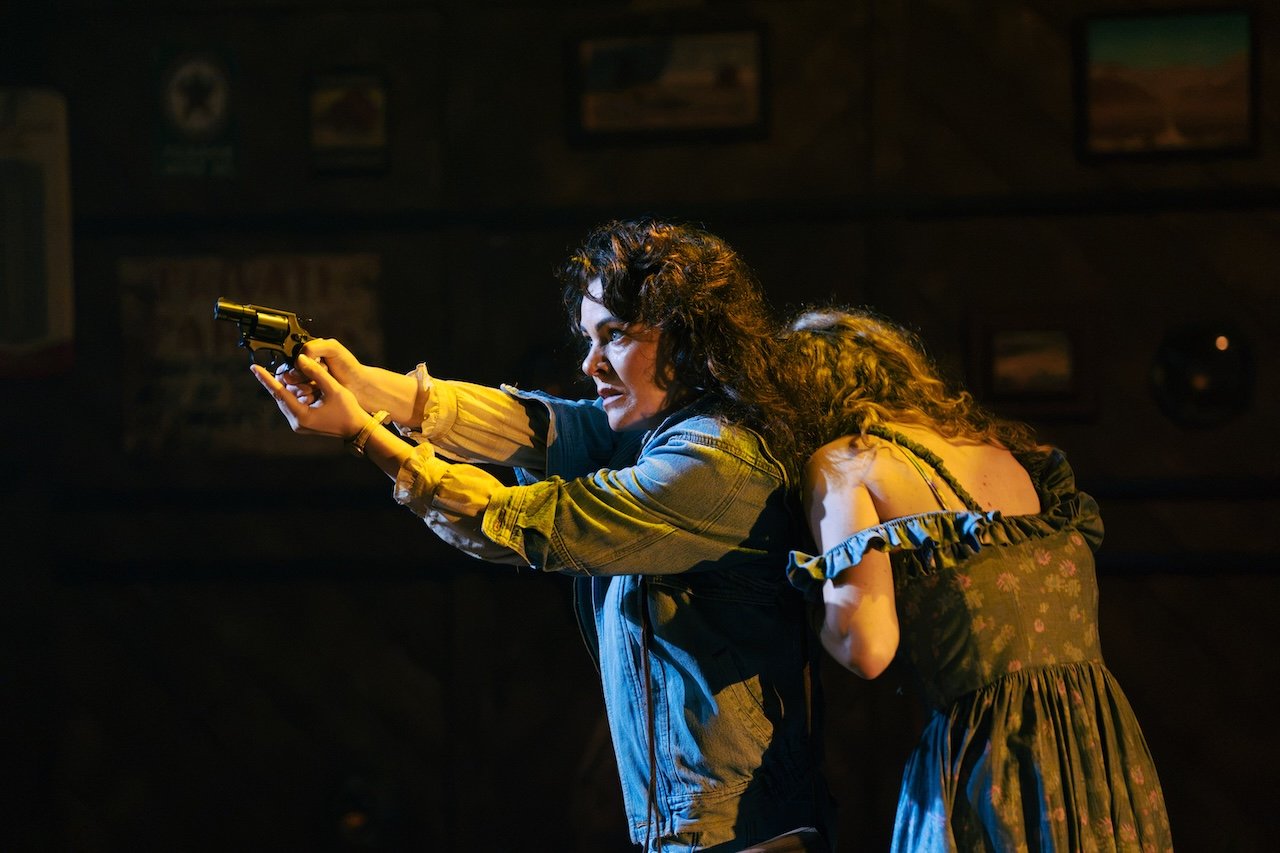 Thelma & Louise by Callie Khouri;
Production Photography;
Cast: Rachel Tucker, Amy Lennox, Jordan Luke Gage, Trevor Dion Nicholas, Samuel Edwards, Alex Gibson-Giorgio, Tamlyn Henderson, Letitia Hector;
Book by Callie Khouri;
Music & Lyrics by Neko Case;
Directed by Trip Cullman;
Choreography by Bobbi Jene Smith and Or Schraiber;
Musical Supervisor Kimberly Grigsby;
Scenography by Christine Jones and Brett J. Banakis;
Costume Design by Ryan Dawson Laight;
Lighting Design by Natasha Chivers;
Sound Design by Gareth Owen;
Orchestrator & Arranger John Clancy;
Music Director Ed Bussey;
Additional Music by Carl Newman, Paul Rigby and Zoe Sarnak;
Creative Producer Mandy Greenfield;
Creative Consultant Imogen Brodie;
Casting Director Stuart Burt CDG CSA;
Casting Associate Peter Noden;
Wigs, Hair and Make-Up Design by Carole Hancock;
Fight Director Kev McCurdy;
Voice & Dialect Coach Danièle Lydon;
Armourer Bare Arms;
Costume Supervisor Zoë Thomas-Webb;
Props Supervisor Mary Halliday;
Keyboard Programming by Billy Jay Stein and Hiro Iida for Strange Cranium;
Copyist J&J Music Preparation;
Associate Director Chelsea Walker;
Associate Choreographer Lily Ockwell;
Associate Designer Matthew Buttrey;
Associate Lighting Designer Stacey O'Shea;
Associate Sound Designer Rob Jones;
Jerwood Assistant Director Francesca Murray-Fuentes;
Music Producer Jeff Galegher;
Orchestra Manager Sylvia Addison;
US General Managers RCI Theatricals;
Production Managers Gary Beestone and Oli Bagwell Purefoy;
Company Stage Manager Matt Elesmore;
Deputy Stage Manager Hannah Halden;
Assistant Stage Manager (Book Cover) Frances Howell;
Assistant Stage Manager Jasmine Smith;
Young Vic, London, UK;
3 September 2026;
Photo: Helen Murray Thelma & Louise by Callie Khouri;
Production Photography;
Cast: Rachel Tucker, Amy Lennox, Jordan Luke Gage, Trevor Dion Nicholas, Samuel Edwards, Alex Gibson-Giorgio, Tamlyn Henderson, Letitia Hector;
Book by Callie Khouri;
Music & Lyrics by Neko Case;
Directed by Trip Cullman;
Choreography by Bobbi Jene Smith and Or Schraiber;
Musical Supervisor Kimberly Grigsby;
Scenography by Christine Jones and Brett J. Banakis;
Costume Design by Ryan Dawson Laight;
Lighting Design by Natasha Chivers;
Sound Design by Gareth Owen;
Orchestrator & Arranger John Clancy;
Music Director Ed Bussey;
Additional Music by Carl Newman, Paul Rigby and Zoe Sarnak;
Creative Producer Mandy Greenfield;
Creative Consultant Imogen Brodie;
Casting Director Stuart Burt CDG CSA;
Casting Associate Peter Noden;
Wigs, Hair and Make-Up Design by Carole Hancock;
Fight Director Kev McCurdy;
Voice & Dialect Coach Danièle Lydon;
Armourer Bare Arms;
Costume Supervisor Zoë Thomas-Webb;
Props Supervisor Mary Halliday;
Keyboard Programming by Billy Jay Stein and Hiro Iida for Strange Cranium;
Copyist J&J Music Preparation;
Associate Director Chelsea Walker;
Associate Choreographer Lily Ockwell;
Associate Designer Matthew Buttrey;
Associate Lighting Designer Stacey O'Shea;
Associate Sound Designer Rob Jones;
Jerwood Assistant Director Francesca Murray-Fuentes;
Music Producer Jeff Galegher;
Orchestra Manager Sylvia Addison;
US General Managers RCI Theatricals;
Production Managers Gary Beestone and Oli Bagwell Purefoy;
Company Stage Manager Matt Elesmore;
Deputy Stage Manager Hannah Halden;
Assistant Stage Manager (Book Cover) Frances Howell;
Assistant Stage Manager Jasmine Smith;
Young Vic, London, UK;
3 September 2026;
Photo: Helen Murray