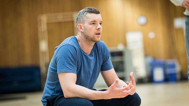 Russell Tovey rehearsing Angels in America (c) Helen Maybanks
