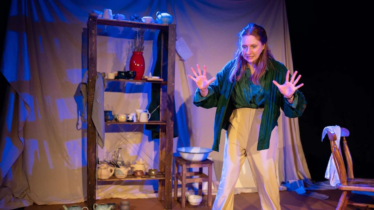 Rosalind Ford in the Vault Festival production of In Clay. Photo uncredited and courtesy of the producers