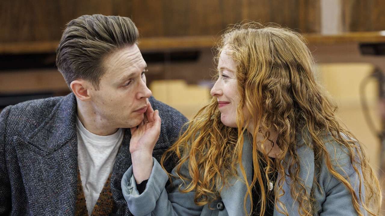 Ben and Imo in rehearsals at the RSC starring Samuel Barnett and Victoria Yeates. Photo by Ellie Kurttz