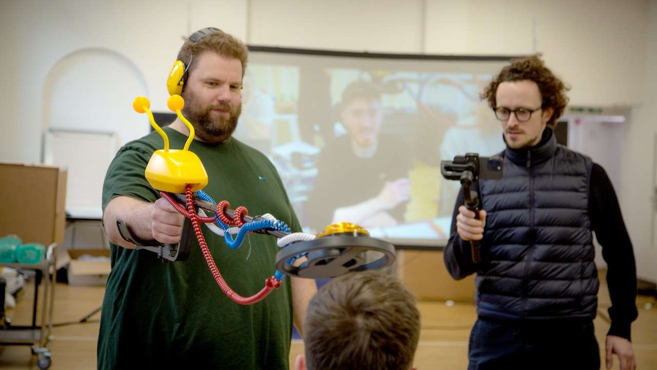 Mind Mangler in rehearsals - Henry Lewis and Tom Wainwright. Photo by Jack Sain