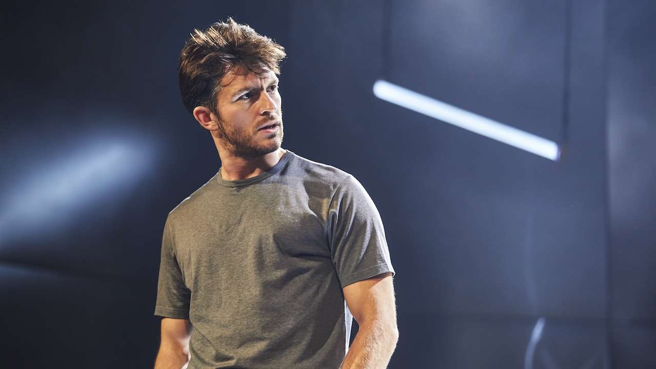 Jonathan Bailey in COCK at the Ambassadors Theatre London. Photo by Brinkhoff-Moegenburg