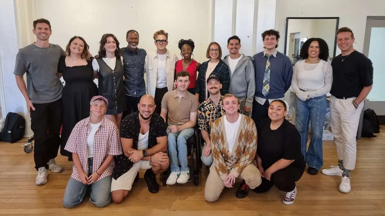 The Creakers - Cast with writer Tom Fletcher and adapter Miranda Larson. Photo from PR