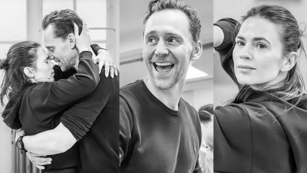 Much Ado About Nothing at the Theatre Royal Drury Lane - Rehearsals. Tom Hiddleston and Hayley Atwell. Photo by Marc Brenner