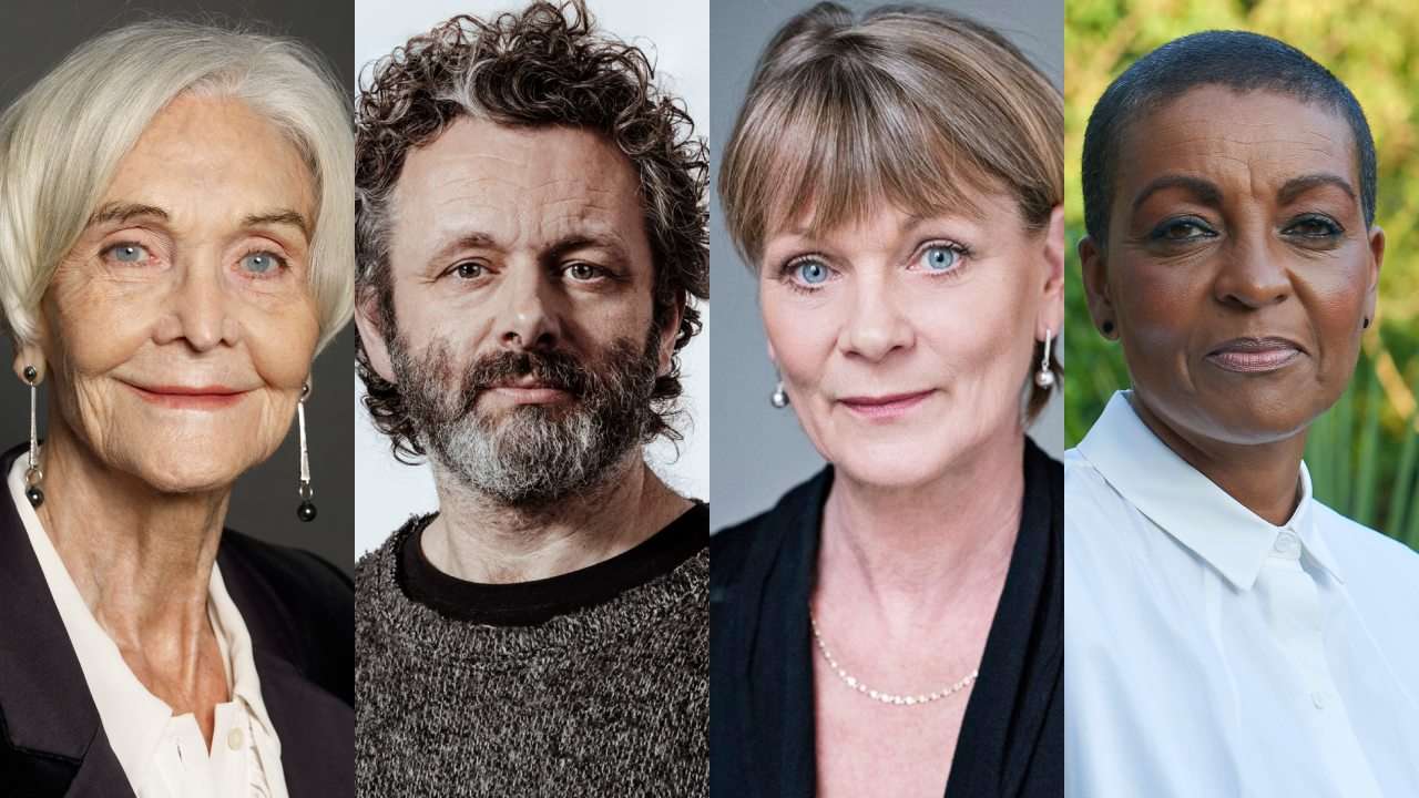 headshot of Michael Sheen, Dame Sheila Hancock, Samantha Bond & Adjoa Andoh