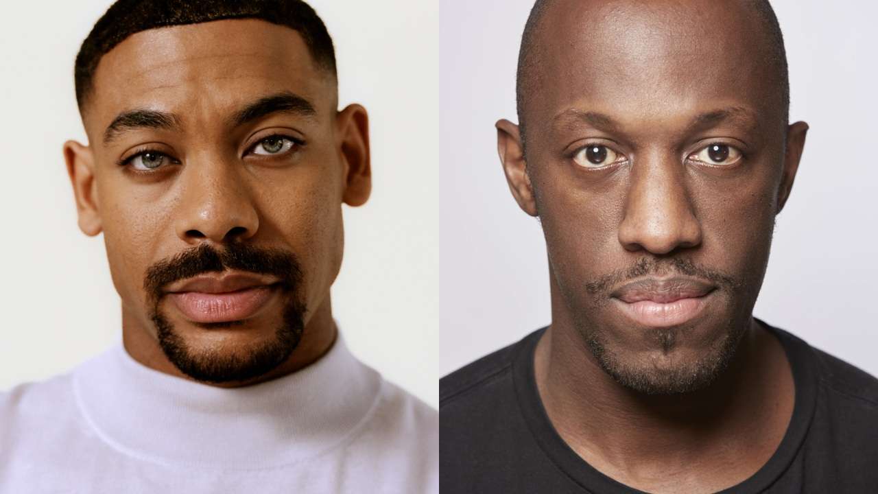 Two men facing forwards. One Flew Over the Cuckoo’s Nest - Aaron Pierre (Photo Peyton Fulford), Giles Terera (Photo via PR)