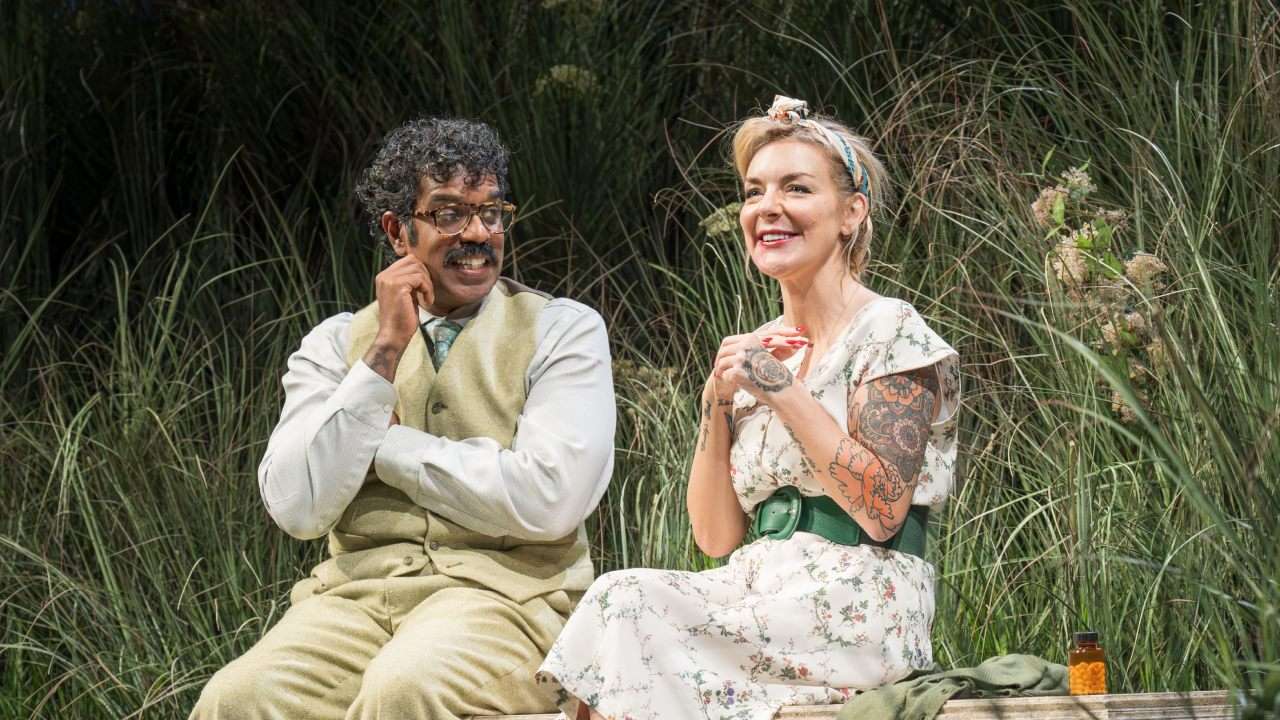 Woman in Mind in London. Romesh Ranganathan and Sheridan Smith. Photo by Marc Brenner