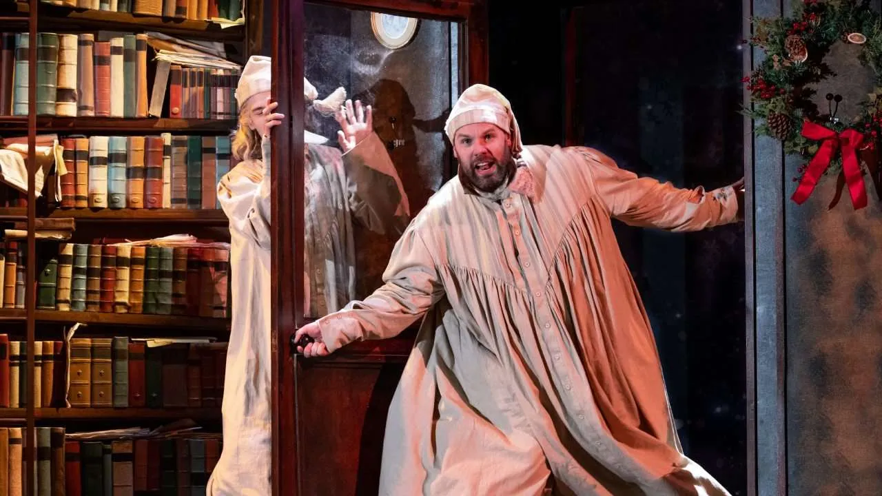 Christmas Carol Goes Wrong - London. Photo by Mark Senior