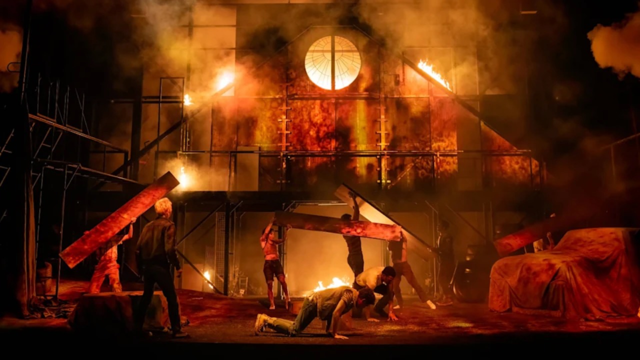 A production photo of The Outsiders on Broadway.
