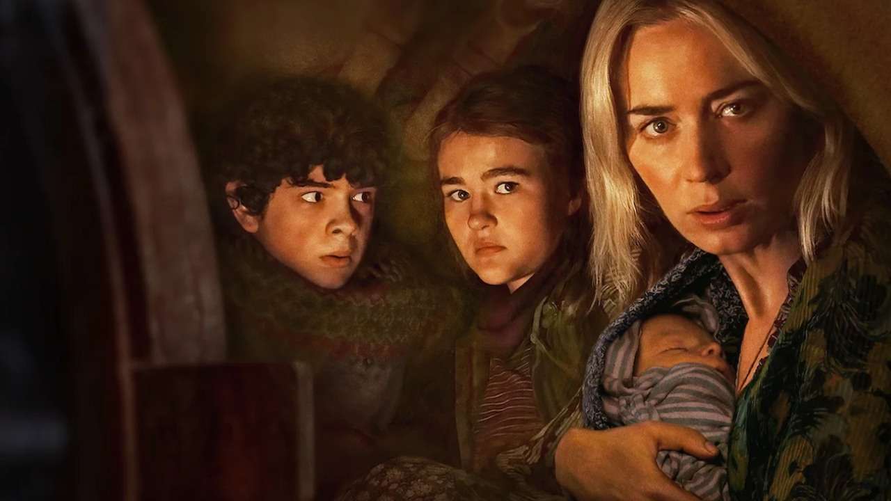 A Quiet Place II. Noah Jupe, Millicent Simmonds & Emily Blunt. Photo (c) Paramount Pictures