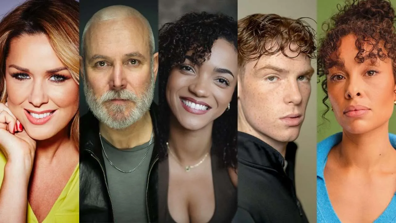 Annie - UK Tour. Claire Sweeney, Alex Bourne, Tanisha-Mae Brown, Christian Cooper, Amber Kennedy (Sister Act The Musical) as Lily St. Regis