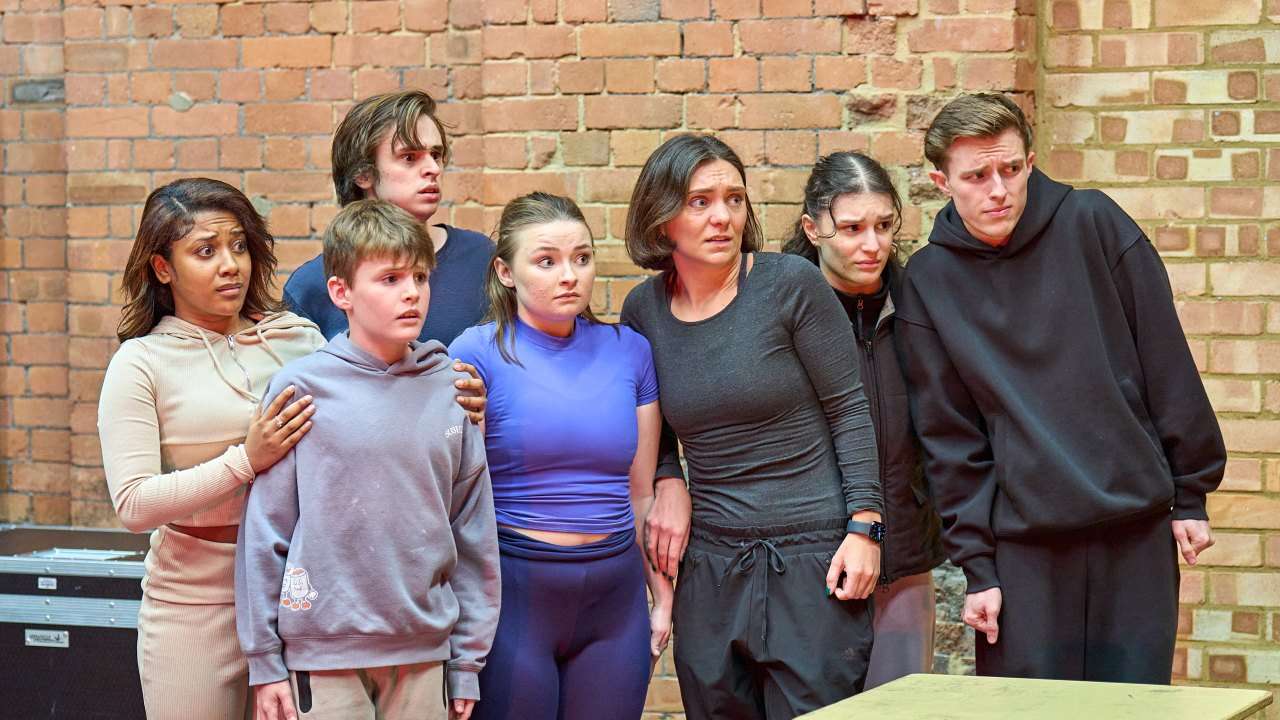 Matilda the Musical - China tour cast 2026. Èva-Marie Saffrey, Ted Roberts, Sam Varley, Georgia Baines, Sinéad Donnelly, Shoshana Ezequiel, Jamie Haas photo by Manuel Harlan