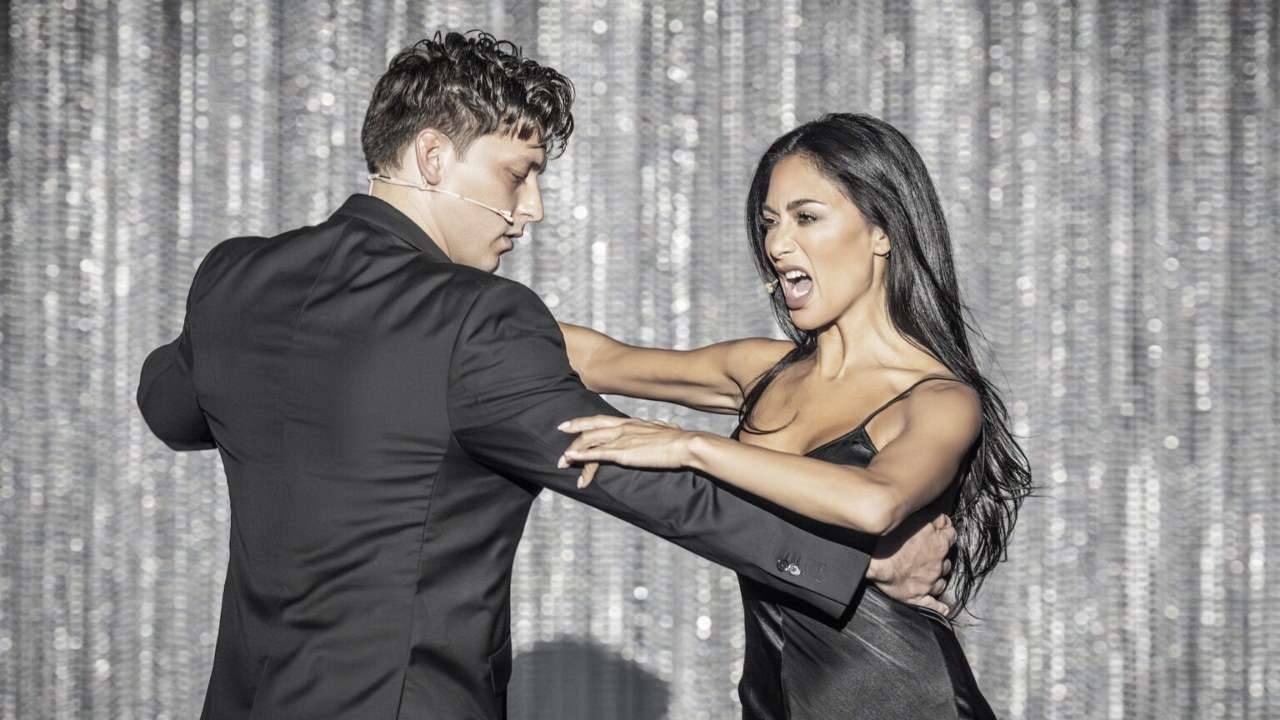 Sunset Boulevard on Broadway. Nicole Scherzinger & Tom Francis. Photo by Marc Brenner