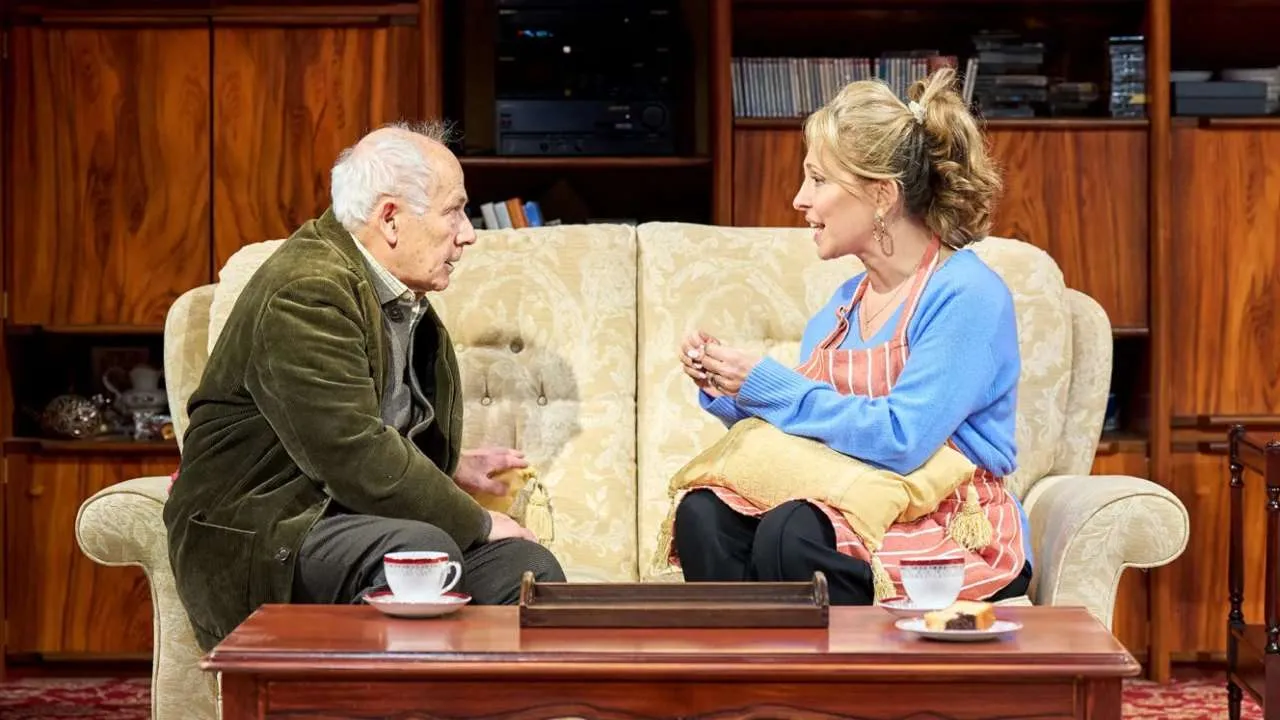 The Holy Rosenbergs - Menier Chocolate Factory London. Nicholas Woodeson and Tracy-Ann Oberman. Photo by Manuel Harlan