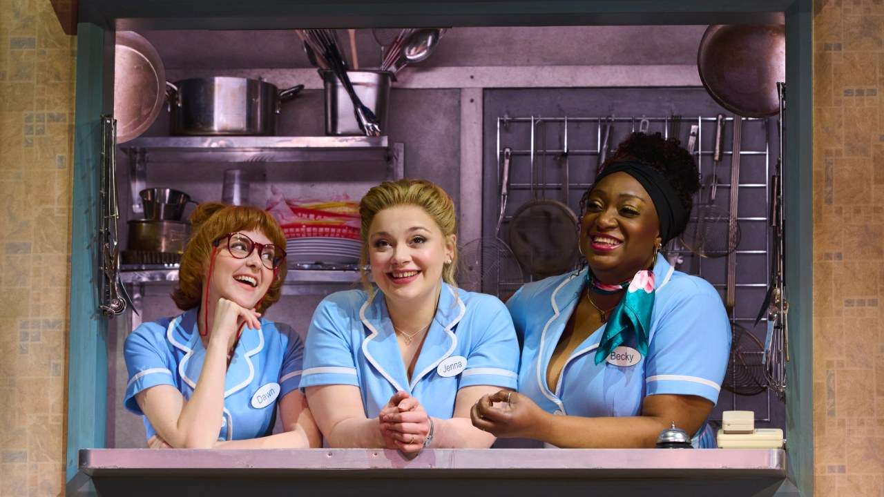 Waitress - UK tour. Evelyn Hoskins, Carrie Hope Fletcher, Sandra Marvin. Photo by Matt Crockett