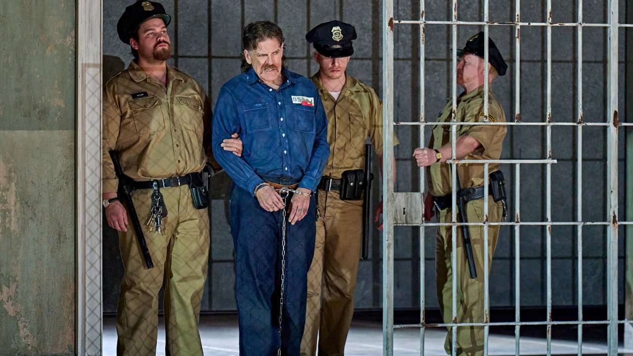 Alaric Green, Michael Mayes, Malachy Frame, ENO’s Dead Man Walking. Photo: Manuel Harlan
