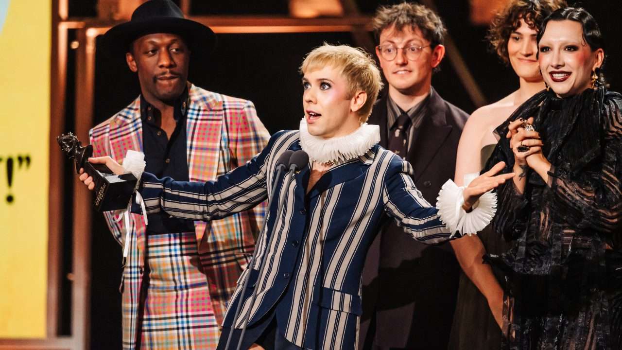 Olivier Awards 2026 - Cole Escola picking up his award. Photo by Charlie Flint