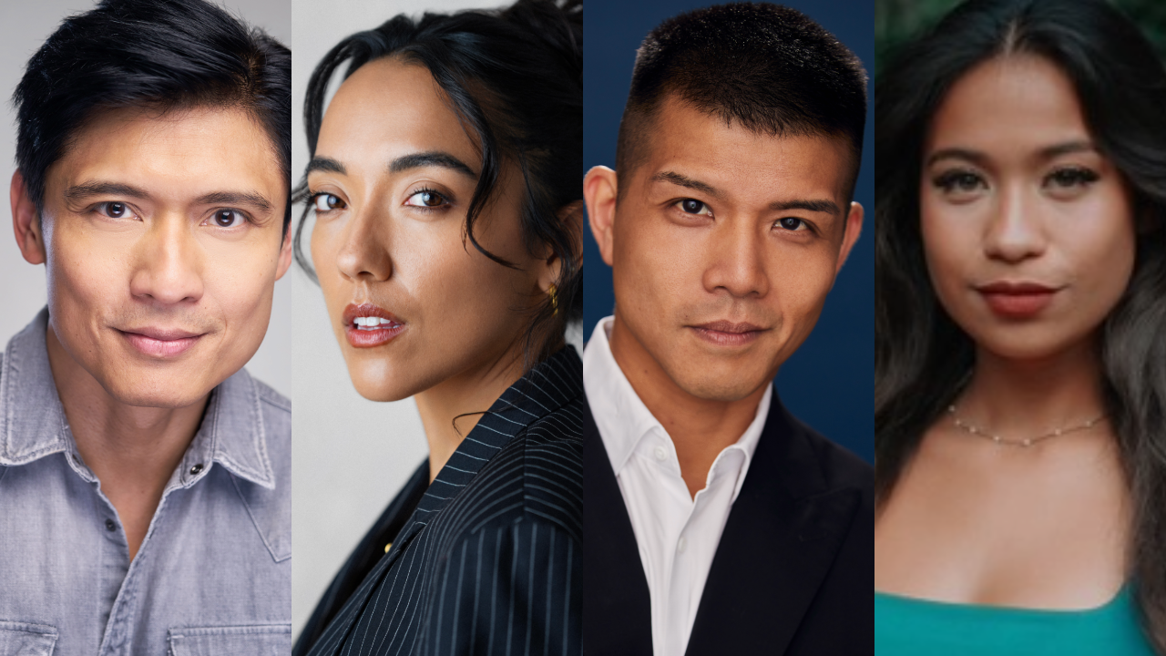 Collage of four diverse professionals posing for headshots, looking at the camera.