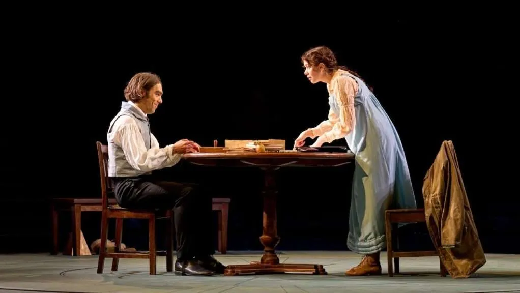 Arcadia at the Duke of York's. Seamus Dillane and Isis Hainsworth. Photo by Manuel Harlan.