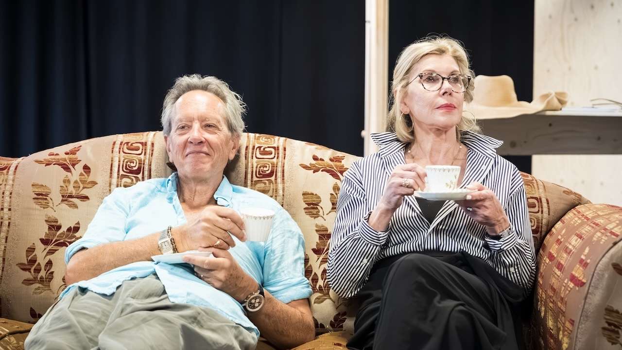 HAY FEVER. Rehearsals. Richard E. Grant and Christine Baranski. Photo by Marc Brenner