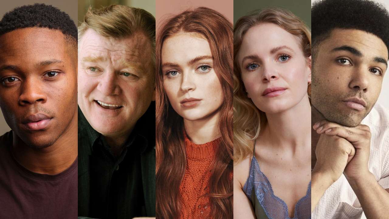Alistair Nwachukwu, Brendan Gleeson, Sadie Sink, Kate Phillips, Levi Brown. The Stage Debut Award 2026 Shortlist