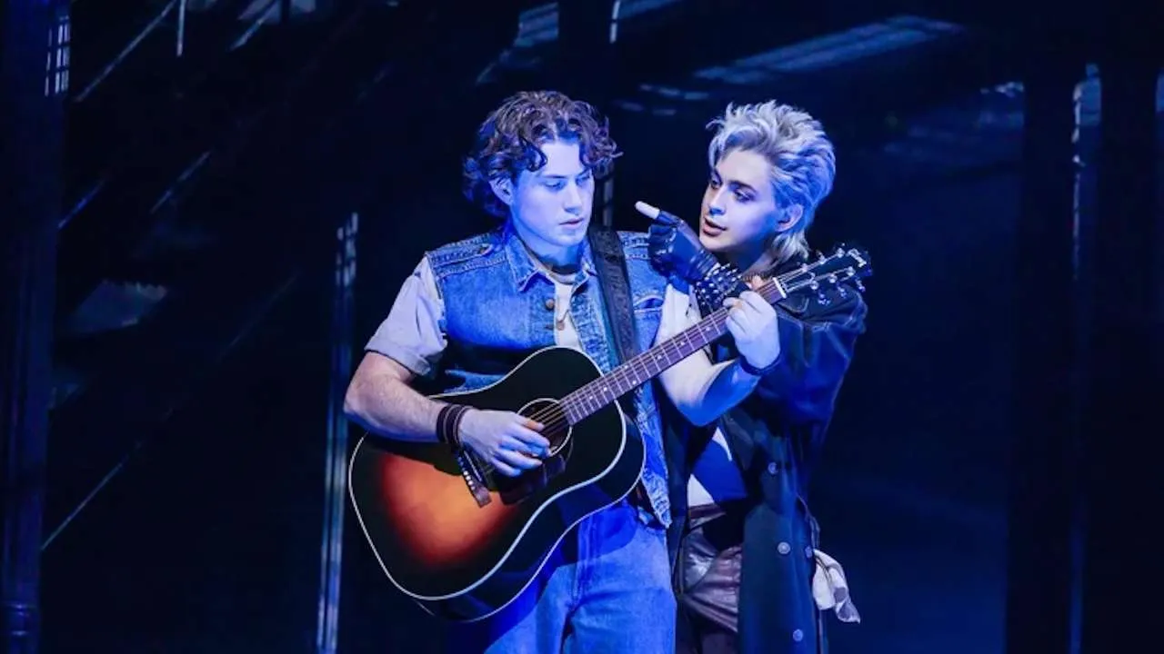 LJ Benet and Ali Louis Bourzgui in The Lost Boys. Photo by Matthew Murphy