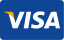 VISA logo on a blue background with an orange highlight