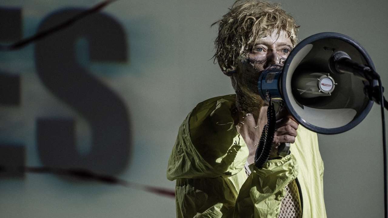 Man to Man at They Royal Court Theatre starring Tilda Swinton. Photo by Ruediger Glatz
