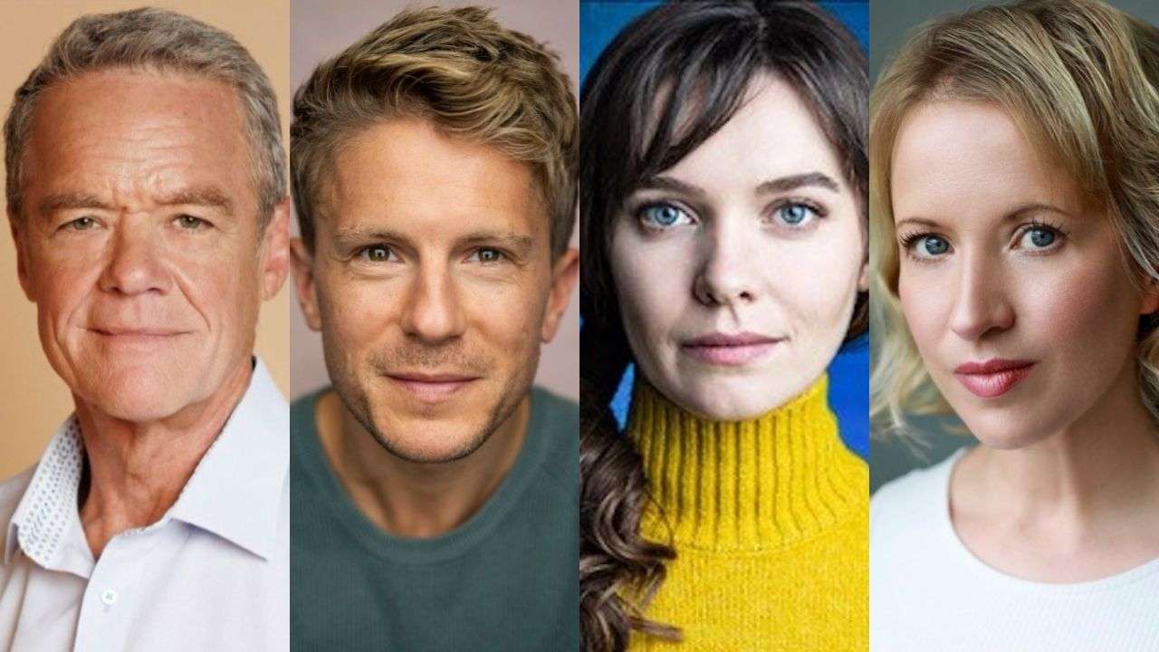 Stefan Dennis, George Rainsford, Lucy Bromilow and Rosanna Miles. The King's Speech UK Tour