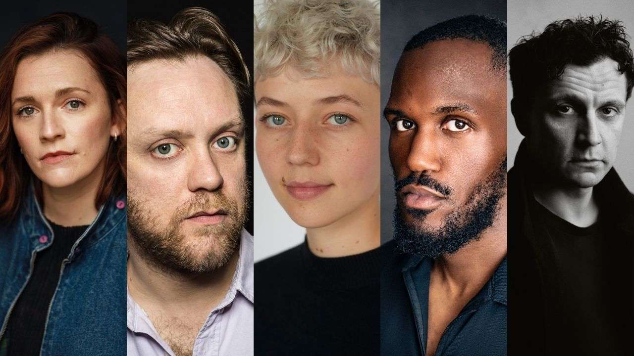 Charlotte Ritchie, Sam Troughton, Ellen Robertson, Eloka Ivo and Tom Mothersdale. The cast of Cloud 9