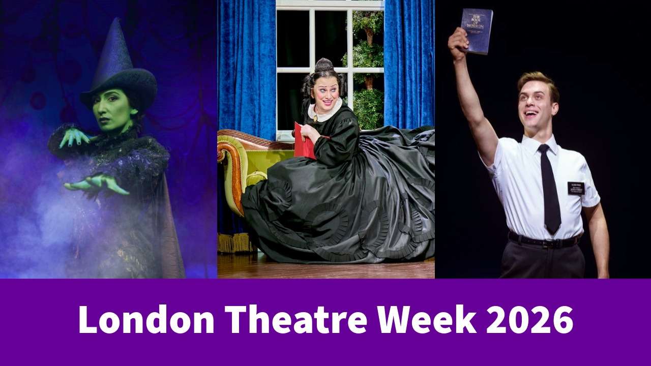 London Theatre Week. Wicked. Photo by Matt Crockett / Oh, Mary. Photo by Manuel Harlan / Book of Mormon