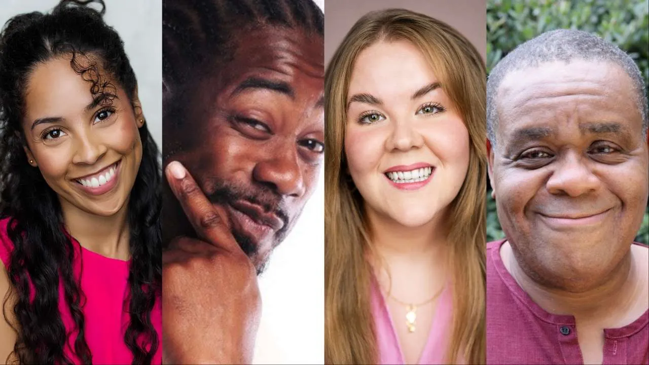 Collage of four smiling adults from diverse backgrounds, facing the camera in a friendly portrait arrangement.