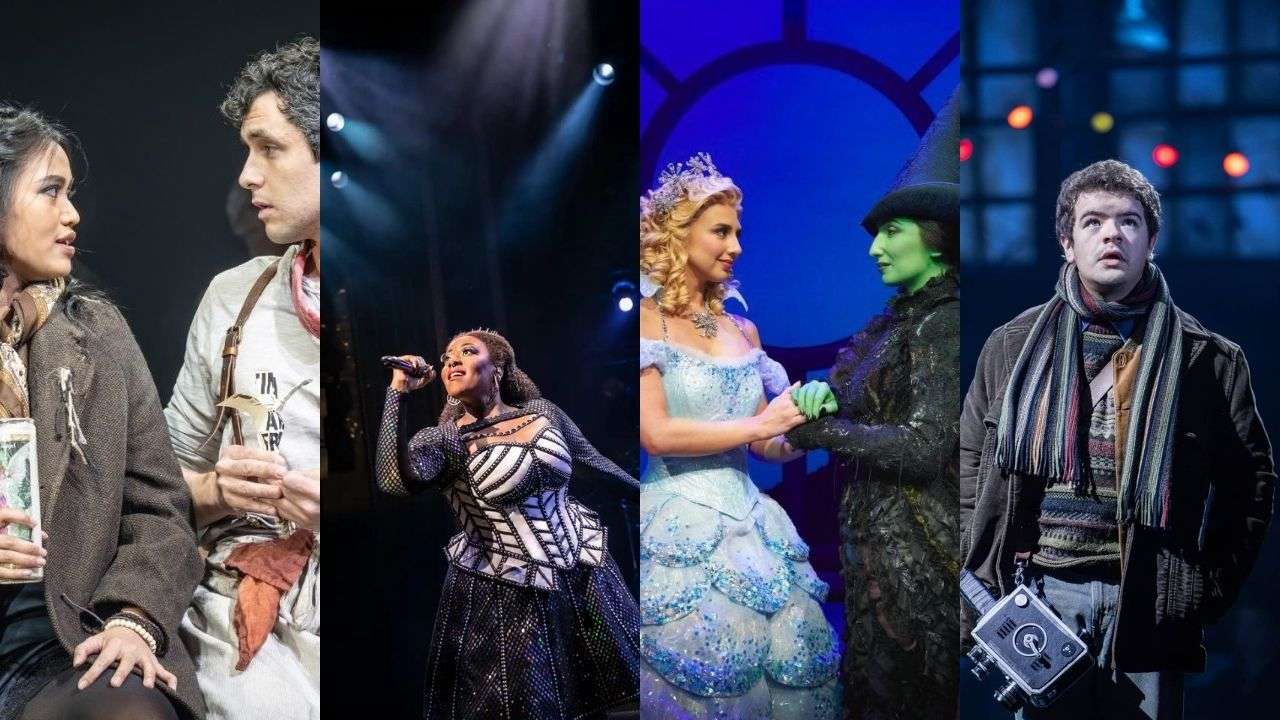 Cast members from four West End productions: Hadestown, Six, Wicked and RENT