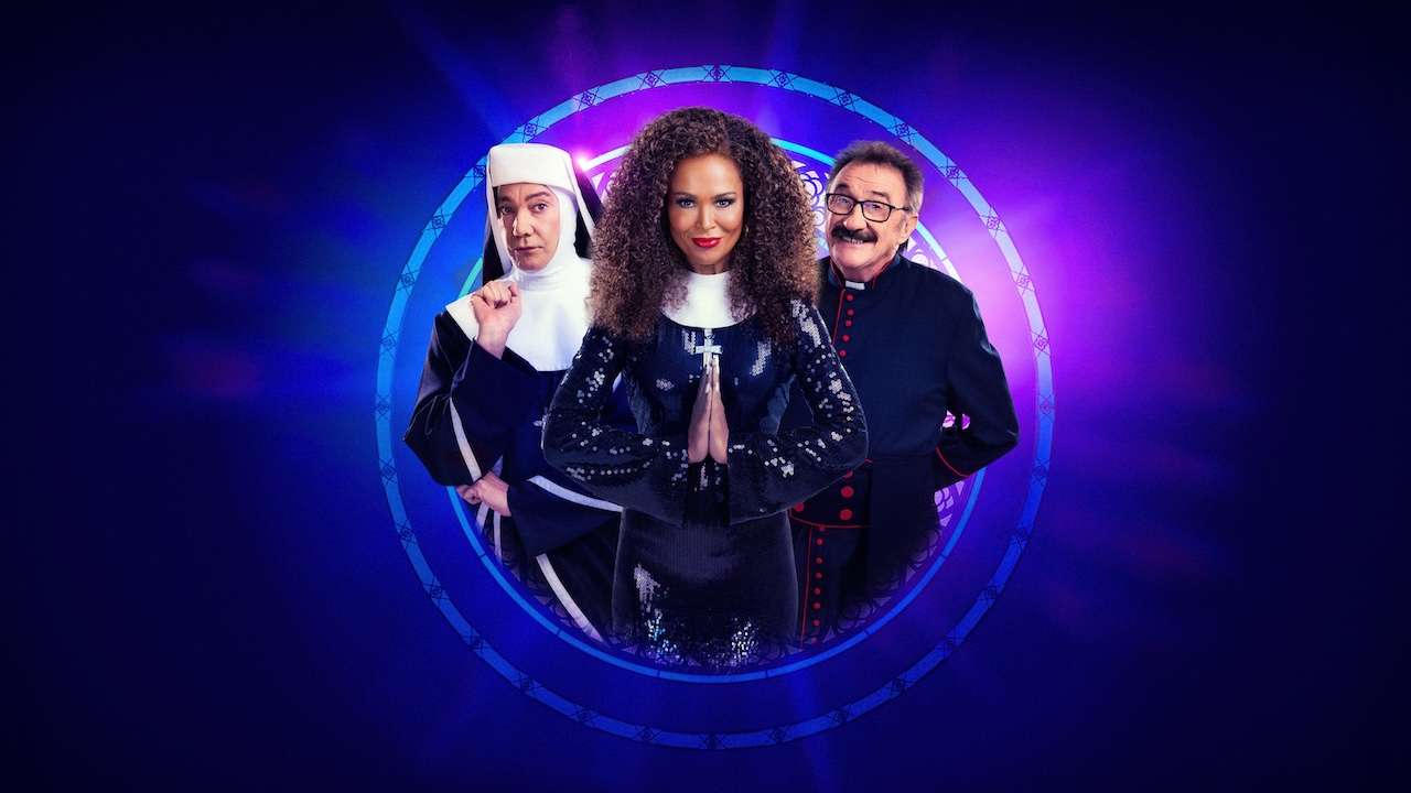 SISTER ACT. Craig Revel Horwood, Zoe Birkett and Paul Chuckle. Photo by Rich Southgate